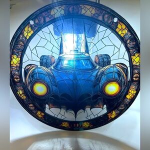Faux Acrylic Stained Glass Batman / Batmobile Art 🦇
